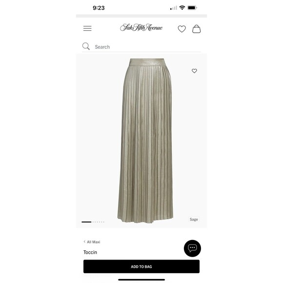 Toccin Dillon Pleated Maxi-Skirt Size 6 - Picture 2 of 12